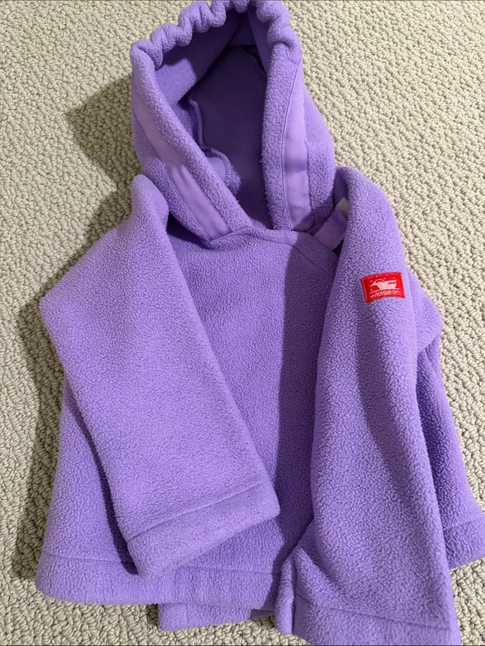 Kids Hooded Puffer-Style Fleece Jacket in Lavender